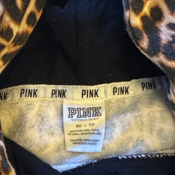 PINK Victoria’s Secret Leopard Print Hoodie – XS - Picture 2 of 3